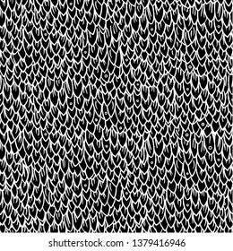 Dragon or fish scales in vector. Bright seamless pattern with reptilian skin texture.