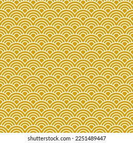 dragon fish scales yellow chinese seamless pattern