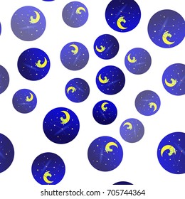 dragon fishing stars for bait, drawing for children, seamless pattern