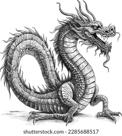 Arte de vectores de cuerpo completo plano Dragon