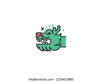 Dragon flat icon premium vector. modern and professional. creative symbol. regular use icon. ecommerce design for business.eps