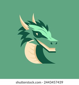 Dragon Flat Vector Art Mythical, Creature, Reptile, Fantasy, Icon.