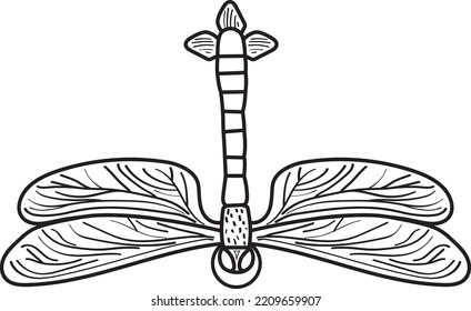 Dragon Fly Door Knocker. Vector Illustration On White Background