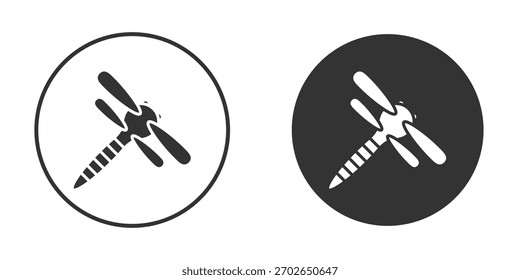 Dragon fly icon logo design illustration template. Solid Style