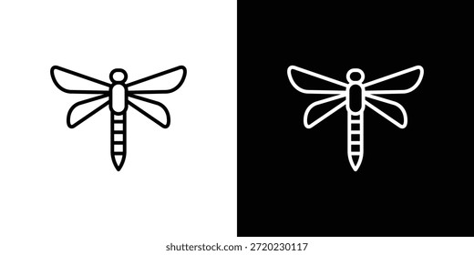 Elemento del logotipo del icono de la mosca del dragón. Ilustración vectorial. EPS10