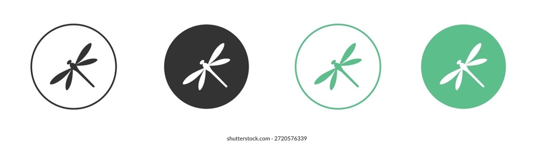 Pictogramas del icono de la mosca del dragón. Vector EPS 10