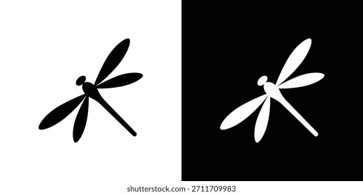 Icono de la mosca del dragón Conjunto de colección. Silueta de Vector.