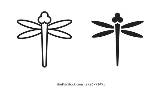 Drachenfliege-Symbolsatz. Paket mit minimalem Logo-Webelement.