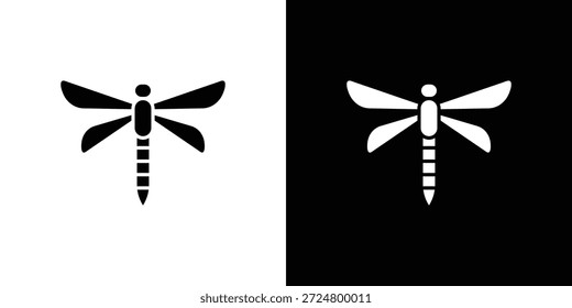 Icono de la mosca del dragón silueta Vector plano paquete de diseño de ilustración.