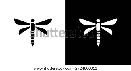 Dragon fly icon silhouette vector flat illustration design pack.