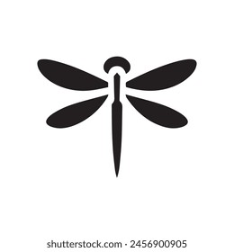 dragon fly icon silhouette in white background