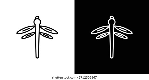 Icono de la mosca del dragón en estilo lineal simple.