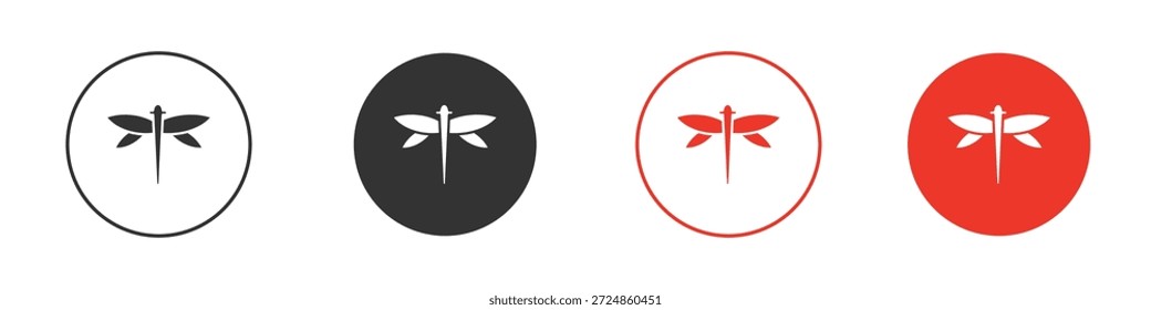 Símbolo del icono de la mosca del dragón. Diseño simple y plano para Web o App móvil. Logotipo de Ilustración vectorial mínima.