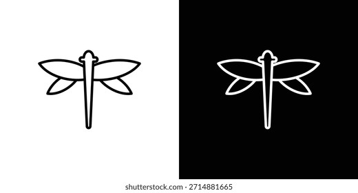 Icono de la mosca del dragón en estilo del trazador de líneas de moda. Conjunto de Vector de icono de Sitio web.