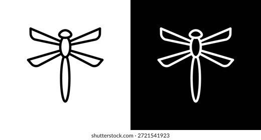Icono de la mosca del dragón en estilo lineal delgado del trazo de moda.