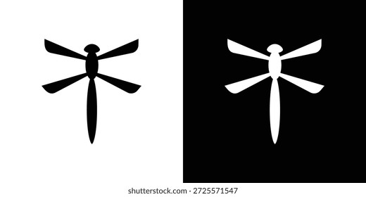 Drachenfliege Symbol in trendigen Strich dünnen linearen Stil.