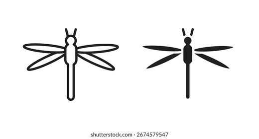 Drachenfliege Symbol, Vektor, Zeichen und Symbol für Design, Website oder Apps Elemente.