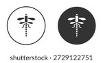 Dragon fly icon vector silhouette in black. simple flat icon vector.