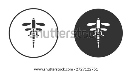 Dragon fly icon vector silhouette in black. simple flat icon vector.