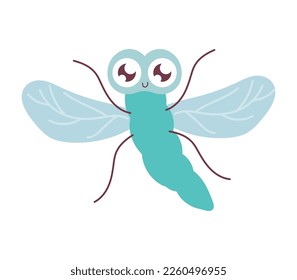 dragon fly insect cartoon icon isolated