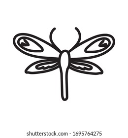 dragon fly insect line style icon vector illustration design