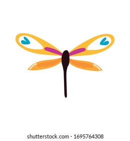dragon fly insect line style icon vector illustration design