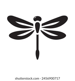 dragon fly logo icon silhouette in white background