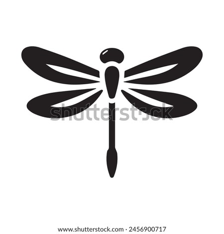 dragon fly logo icon silhouette in white background