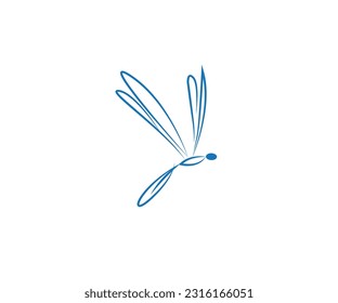 dragon fly vector logo design elements