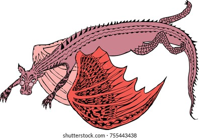 A dragon is flying
