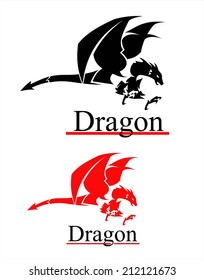 Dragon. Flying Dragon. Great flying Dragons spread its wings