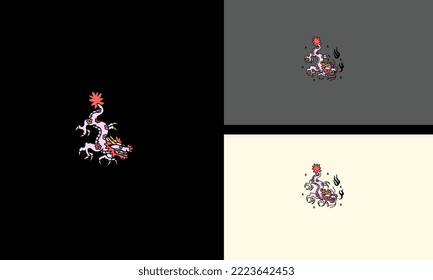 dragon flying vector illustration logo concept design