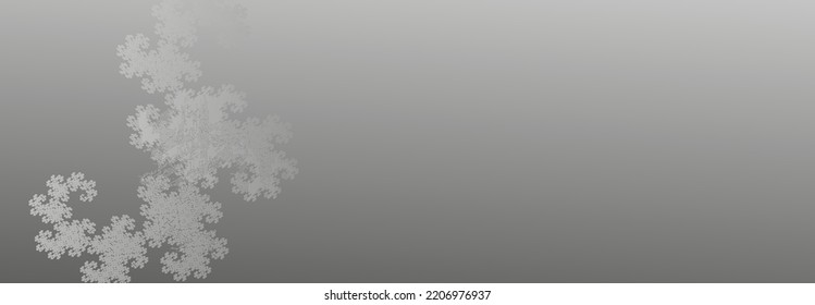 Dragon fractal pattern on grey gradient background. Template for banner, presentation, web.