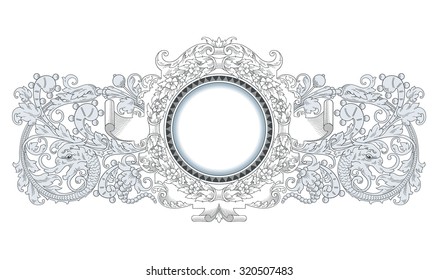 Dragon Frame Ornament vector