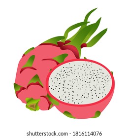 The dragon fruit is a beautiful color to eat.
