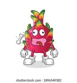 dragon fruit burp mascot. cartoon vector