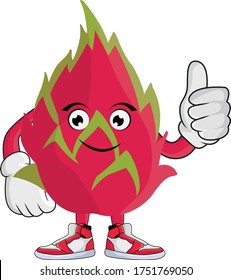 Dragon Fruit Cartoon Character Design Graphic suitable for your design needs: logos, illustrations, animations, t-shirt designs, etc