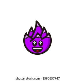 dragon fruit cartoon character vector illustration, line art