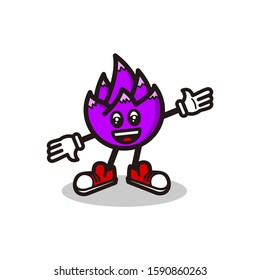 dragon fruit cartoon character vector illustration, line art