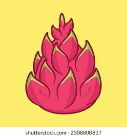 Ilustración del vector de dibujos animados de frutos de dragón 