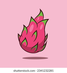 Dragon fruit cartoon vector illustration. Fruit vector cartoon illustration suitable for poster, brochure, web, mascot, sticker, logo and icon.