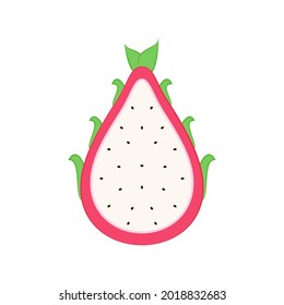 Vector de dibujos animados de frutas de dragón. Vector de fruta dragón sobre fondo blanco.