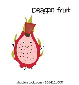 Dragon Fruit Character. Vector illustration for design.