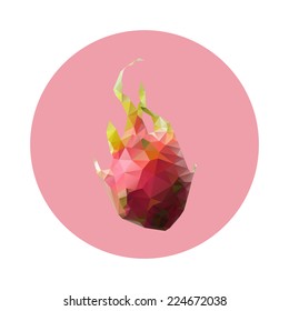 Dragon fruit in circle isolated