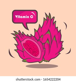 dragon fruit conceptual design ilustration vector