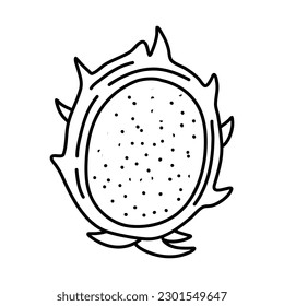 Dragon fruit doodle icon. Hand drawn symbol. Vector illustration