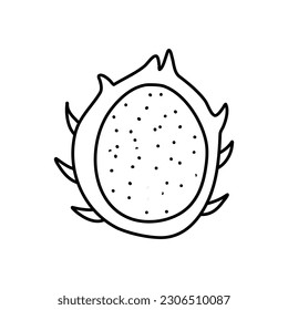 Dragon fruit doodle icon. Hand drawn symbol. Vector illustration
