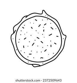 Dragon fruit doodle icon isolated on a white background. vector illustration