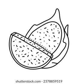 Drachenfrucht-Doodle-Symbol einzeln auf weißem Hintergrund. Vektorgrafik