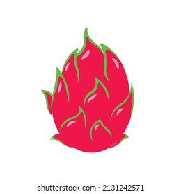 Dragon Fruit Flat Illustration. Clean Icon Design Element on Isolated White Background